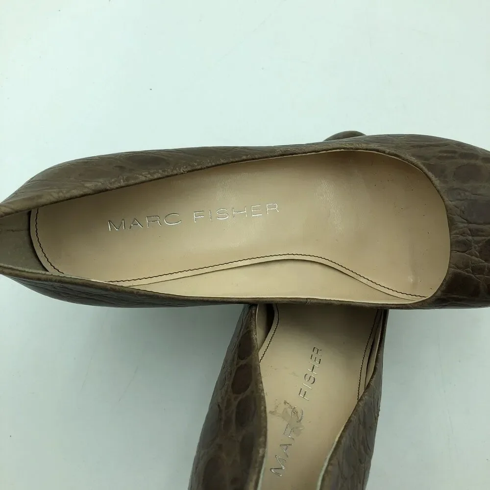Marc Fisher Claire Heels Crocodile Print, Size 8.5